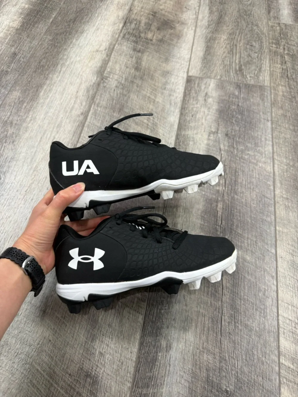 Under‎ Armour Kids Black/White Baseball Cleats